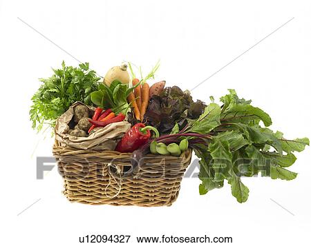 Stock Photo - Basket of Fresh Vegetables. Fotosearch