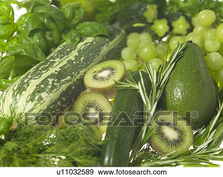 Green fruit and vegetables View Large Photo Image Stock Photo - Green fruit and vegetables. Fotosearch
