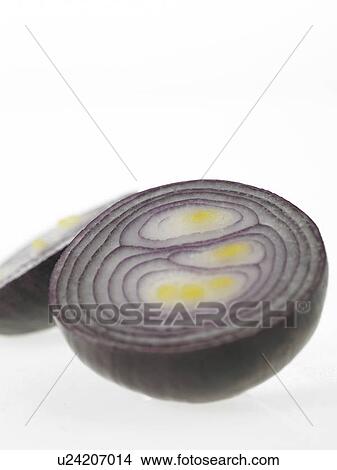 Picture - Red Onion half. Fotosearch