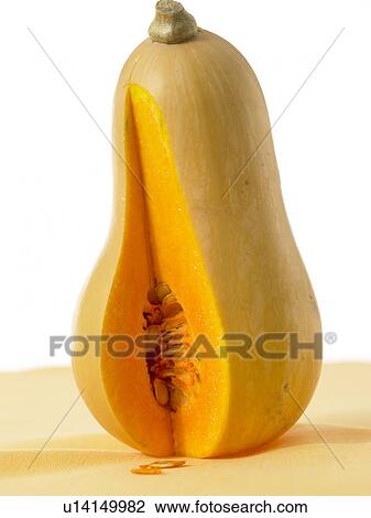 Squash with section cut out View Large Photo Image Stock Image - Squash with section cut out. Fotosearch
