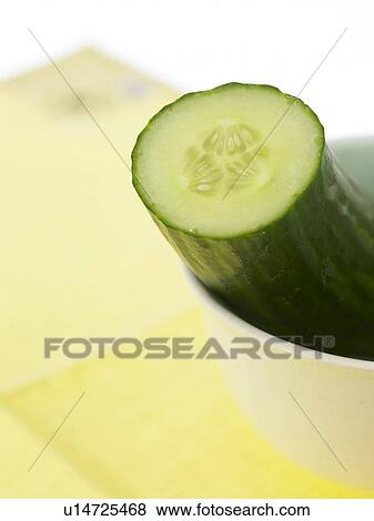Stock Photo - Fresh cut Cucumber. Fotosearch