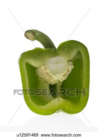 One Green Pepper half View Large Photo Image Stock Photo - One Green Pepper half. Fotosearch