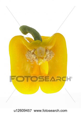 Stock Photo - One Yellow Pepper half. Fotosearch