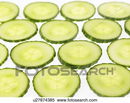 Stock Photography - Raw Food, Salads, Cucumber Slices. Fotosearch