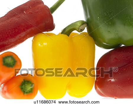 Picture - Six Mixed Peppers. Fotosearch