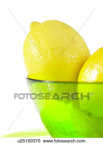 Stock Image - Food, Fruit, Lemons in bowl. Fotosearch