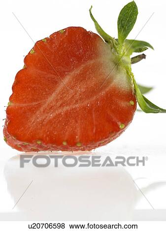One Strawberry half View Large Photo Image Stock Photo - One Strawberry half. Fotosearch