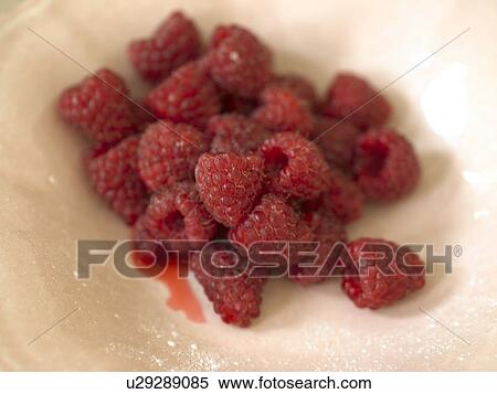 Stock Photography - Plate of Raspberries. Fotosearch