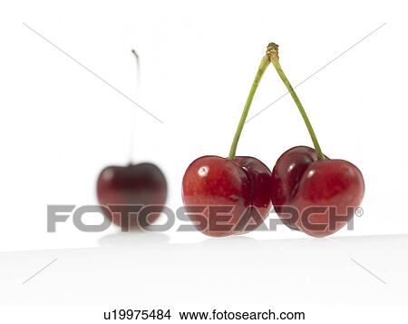 Picture - Three red Cherries. Fotosearch