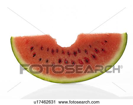 Watermelon slice with a bite out View Large Photo Image Stock Image - Watermelon slice with a bite out. Fotosearch