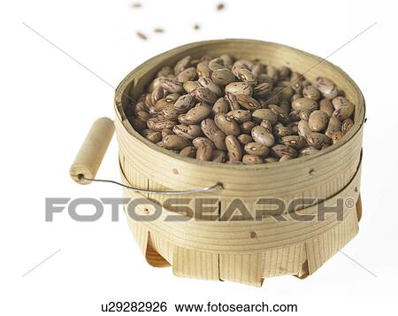 Stock Photograph - Basket of Borlotti Beans. Fotosearch