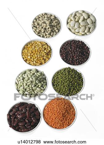 Eight bowls of various beans View Large Photo Image Stock Photo - Eight bowls of various beans. Fotosearch
