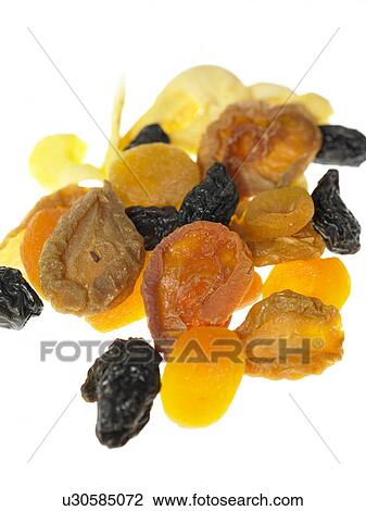 Stock Image - Raw Foods, Mixed Dried Fruit. Fotosearch