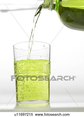Bottled Drink being poured into glass View Large Photo Image Stock Photography - Bottled Drink being poured into glass. Fotosearch