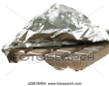 Chocolate bar with foil wrapper View Large Photo Image Picture - Chocolate bar with foil wrapper. Fotosearch