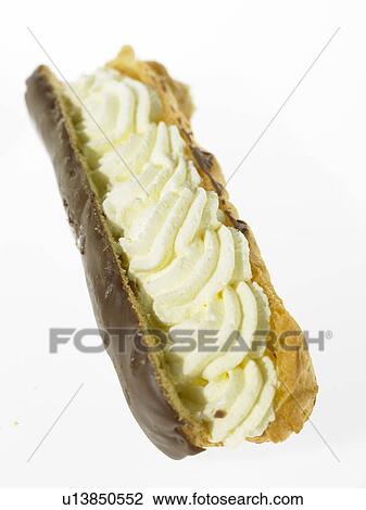 Stock Image - Food - Cream Cakes, Chocolate Eclair. Fotosearch