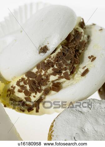 Stock Photo - Meringue cream cake. Fotosearch