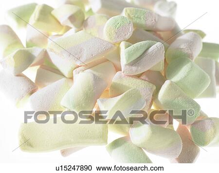 Stock Image - Pile of coloured Marshmallows. Fotosearch