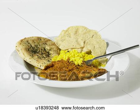 Stock Photo - Plate of Indian Takeout. Fotosearch