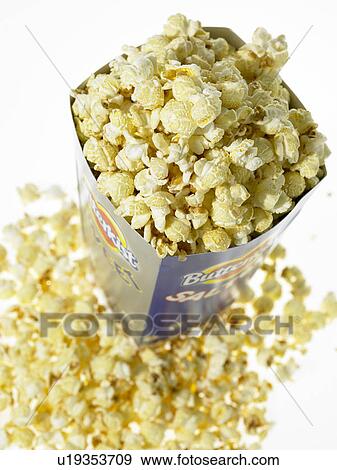 Stock Photo - Popcorn in take out packaging. Fotosearch