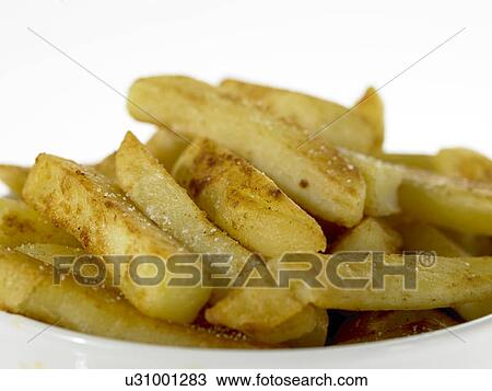 Stock Image - Take out package of French fried chips. Fotosearch