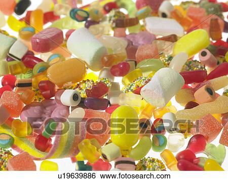 Various assorted sweets and candies View Large Photo Image Stock Photograph - Various assorted sweets and candies. Fotosearch