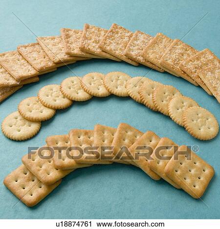Stock Image - High angle view of biscuits. Fotosearch