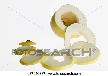 Close-up of slices of cantaloupe View Large Photo Image Stock Photo - Close-up of slices of cantaloupe. Fotosearch