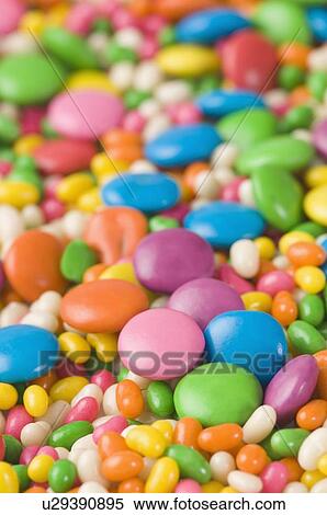Stock Photography - Close-up of candies and jellybeans. Fotosearch