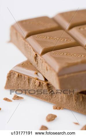 Stock Image - Close-up of chocolate bars. Fotosearch