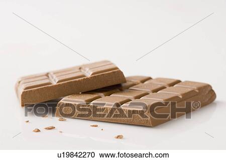 Stock Image - Close-up of chocolate bars. Fotosearch