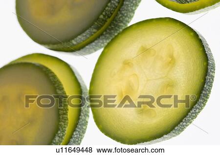 Stock Photo - Close-up of cucumber slices. Fotosearch