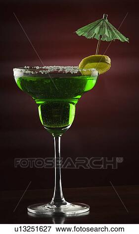 Stock Photo - Close-up of a glass of margarita. Fotosearch