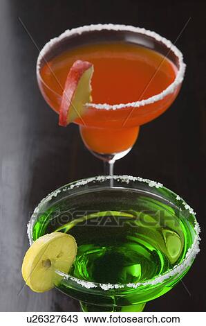 Close-up of two glasses of margarita View Large Photo Image Stock Image - Close-up of two glasses of margarita. Fotosearch