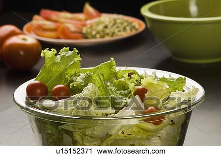Stock Image - Close-up of a bowl of salad. Fotosearch