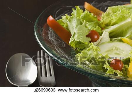 Stock Image - Close-up of a bowl of salad. Fotosearch
