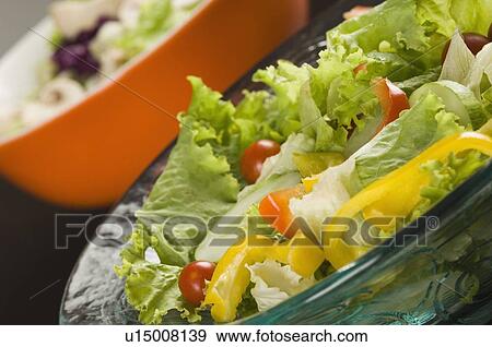 Stock Photo - Close-up of a bowl of vegetable salad. Fotosearch