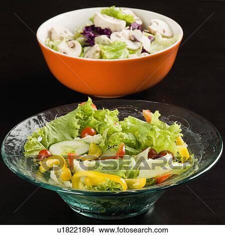 Picture - Close-up of two bowls of salad. Fotosearch