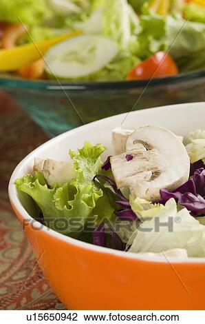 Close-up of two bowls of salad View Large Photo Image Stock Image - Close-up of two bowls of salad. Fotosearch