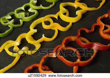 Stock Photo - Close-up of bell pepper slices. Fotosearch