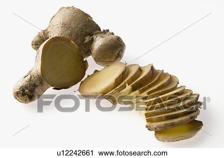 Stock Image - Close-up of ginger slices. Fotosearch