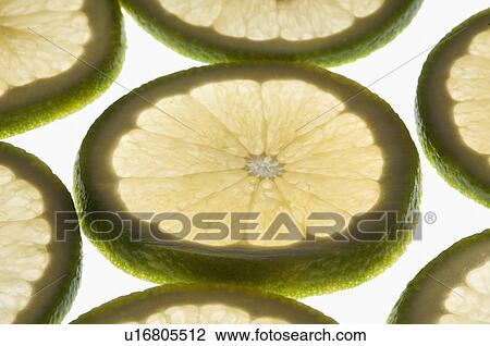 Stock Image - Close-up of lemon slices. Fotosearch
