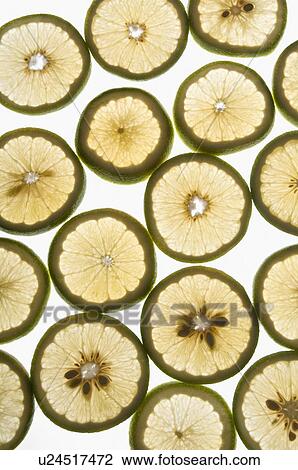 Stock Image - Close-up of lemon slices. Fotosearch