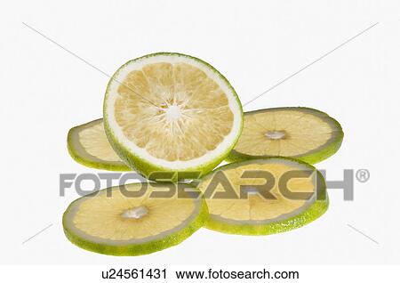 Stock Image - Close-up of lemon slices. Fotosearch
