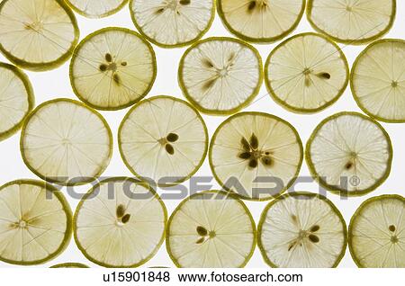 Stock Photo - Close-up of lemon slices. Fotosearch