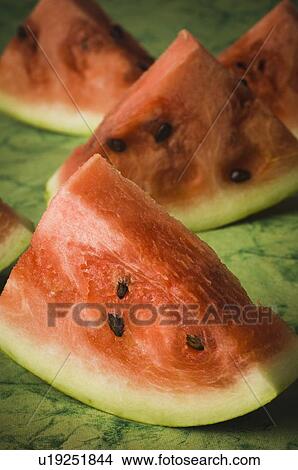 Close-up of watermelon slices View Large Photo Image Picture - Close-up of watermelon slices. Fotosearch