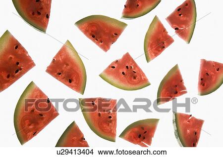 Picture - Close-up of watermelon slices. Fotosearch