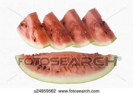 Stock Image - Close-up of watermelon slices. Fotosearch