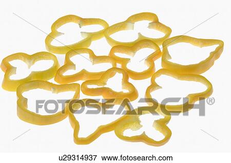 Close-up of yellow bell pepper slices View Large Photo Image Stock Photo - Close-up of yellow bell pepper slices. Fotosearch