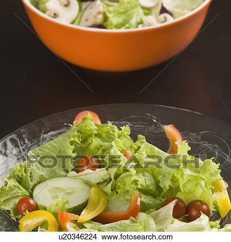 Close-up of two bowls of salad View Large Photo Image Picture - Close-up of two bowls of salad. Fotosearch